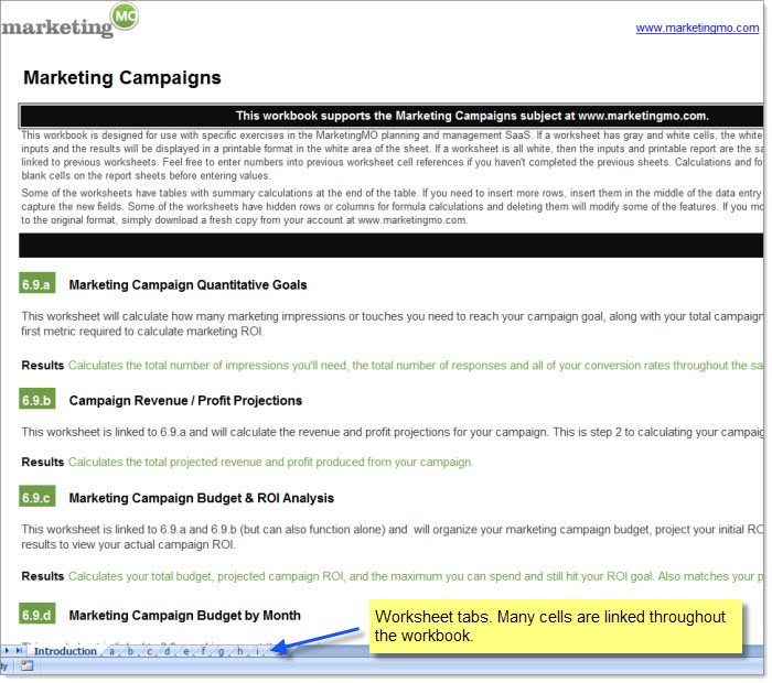 Marketing Campaigns Workbook Introduction